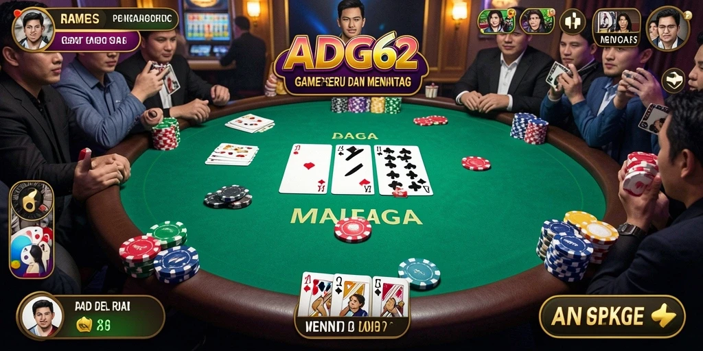 Tampilan gameplay ADG62 dengan suasana Poker yang seru dan menarik.