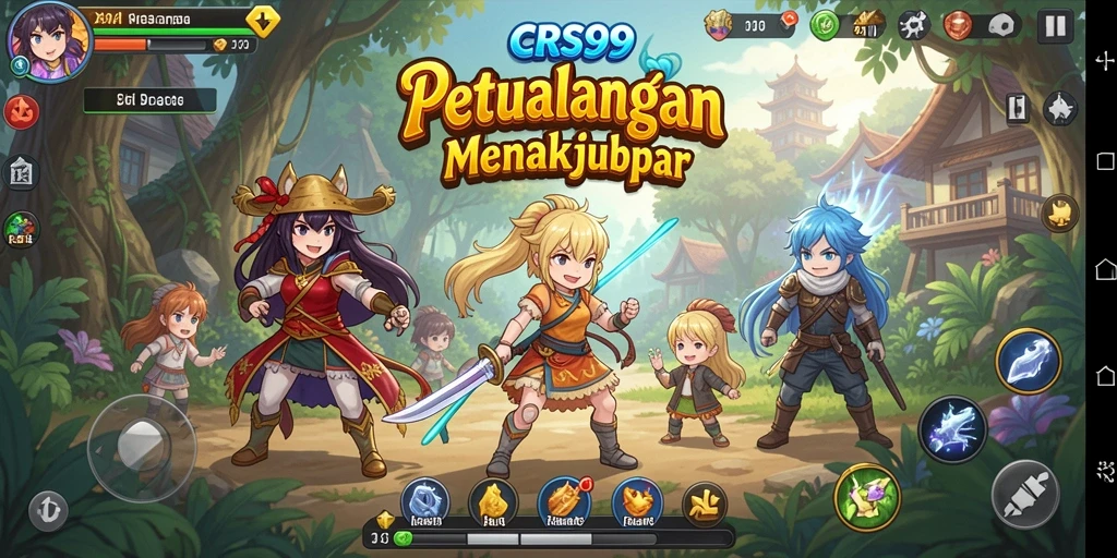Screenshot menampilkan karakter anime dalam aksi seru.