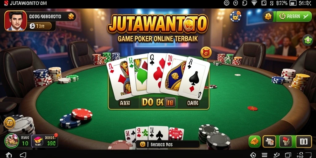 Screenshot gameplay JUTAWANTOTO yang menunjukkan momen seru permainan Poker.