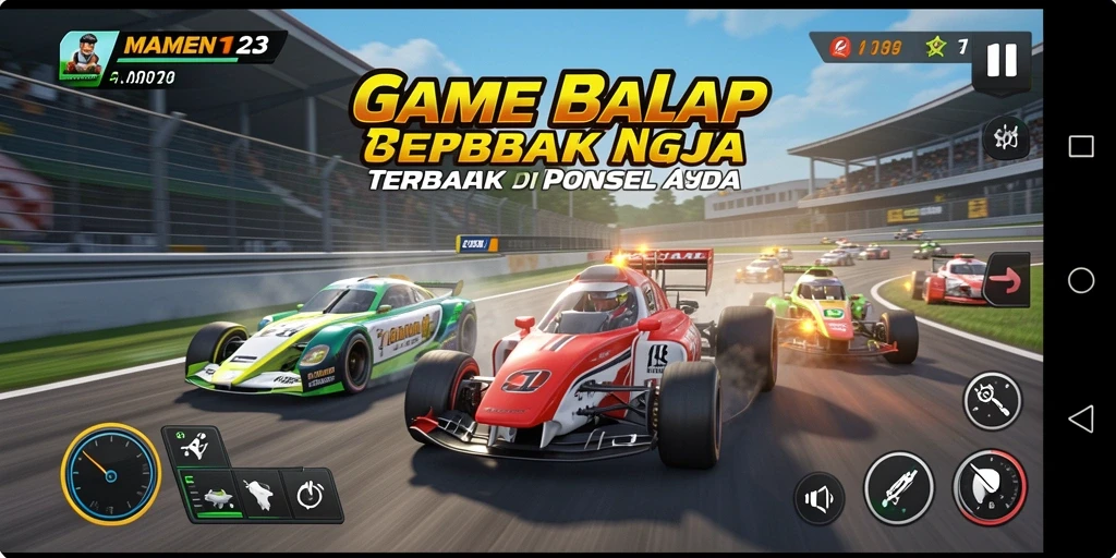 Tampilan gameplay Racing yang seru dan mendebarkan di MAMEN123.