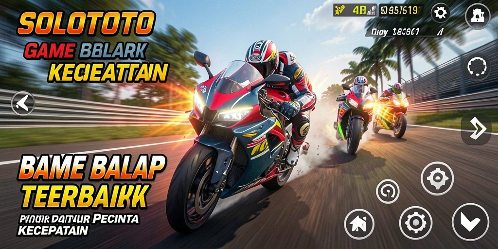 Gameplay balap motor yang intens dan menegangkan di SOLOTOTO.